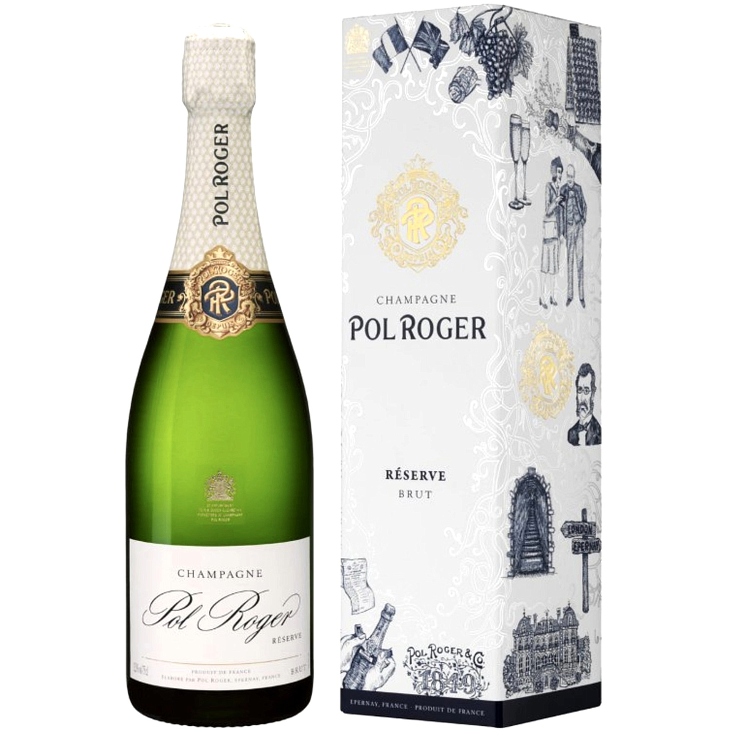 CHAMPAGNE POL ROGER BRUT RESERVE CON ESTUCHE 750 ML